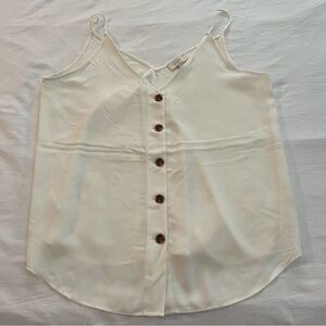LOFT outlet button down white tank size large